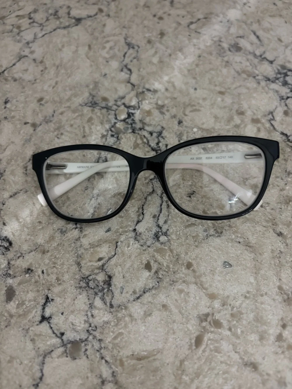 Armani Exchange Black and White Women's Eyeglasses Frames AX 3037 5204 53-17 140